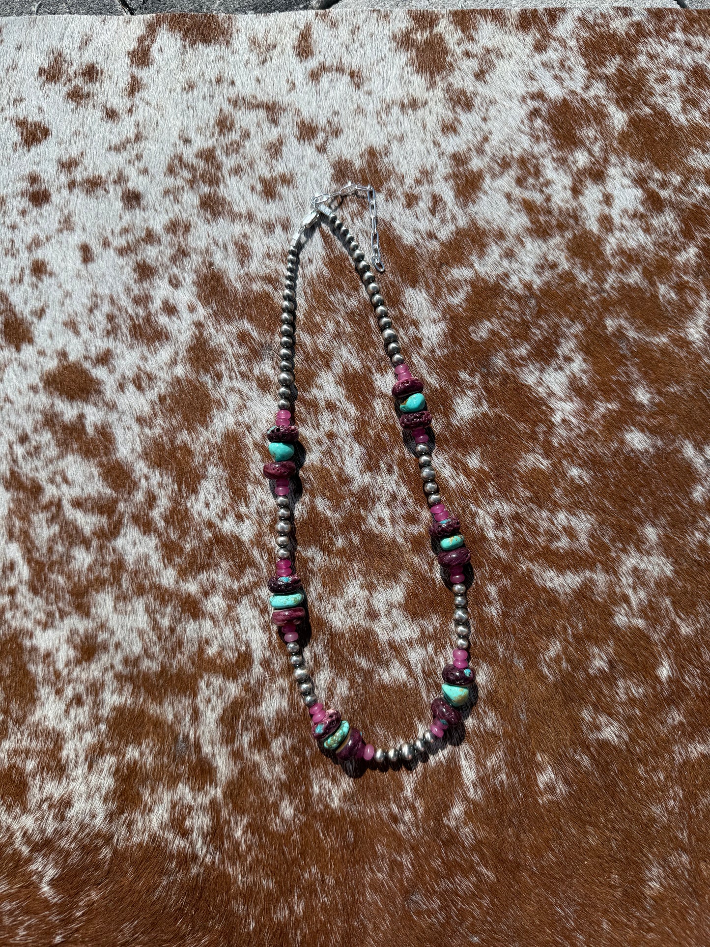 Purple Spiny Oyster and Number 8 Turquoise 15"