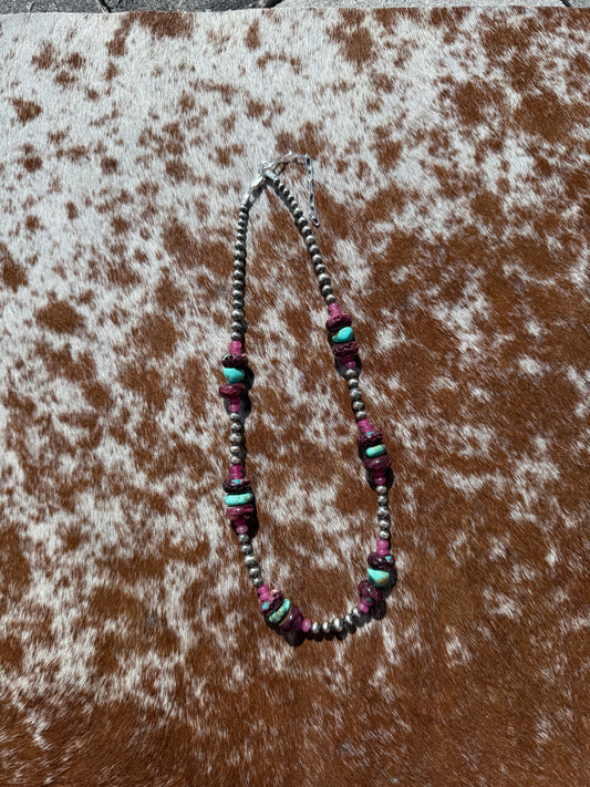 Purple Spiny Oyster and Number 8 Turquoise 15"