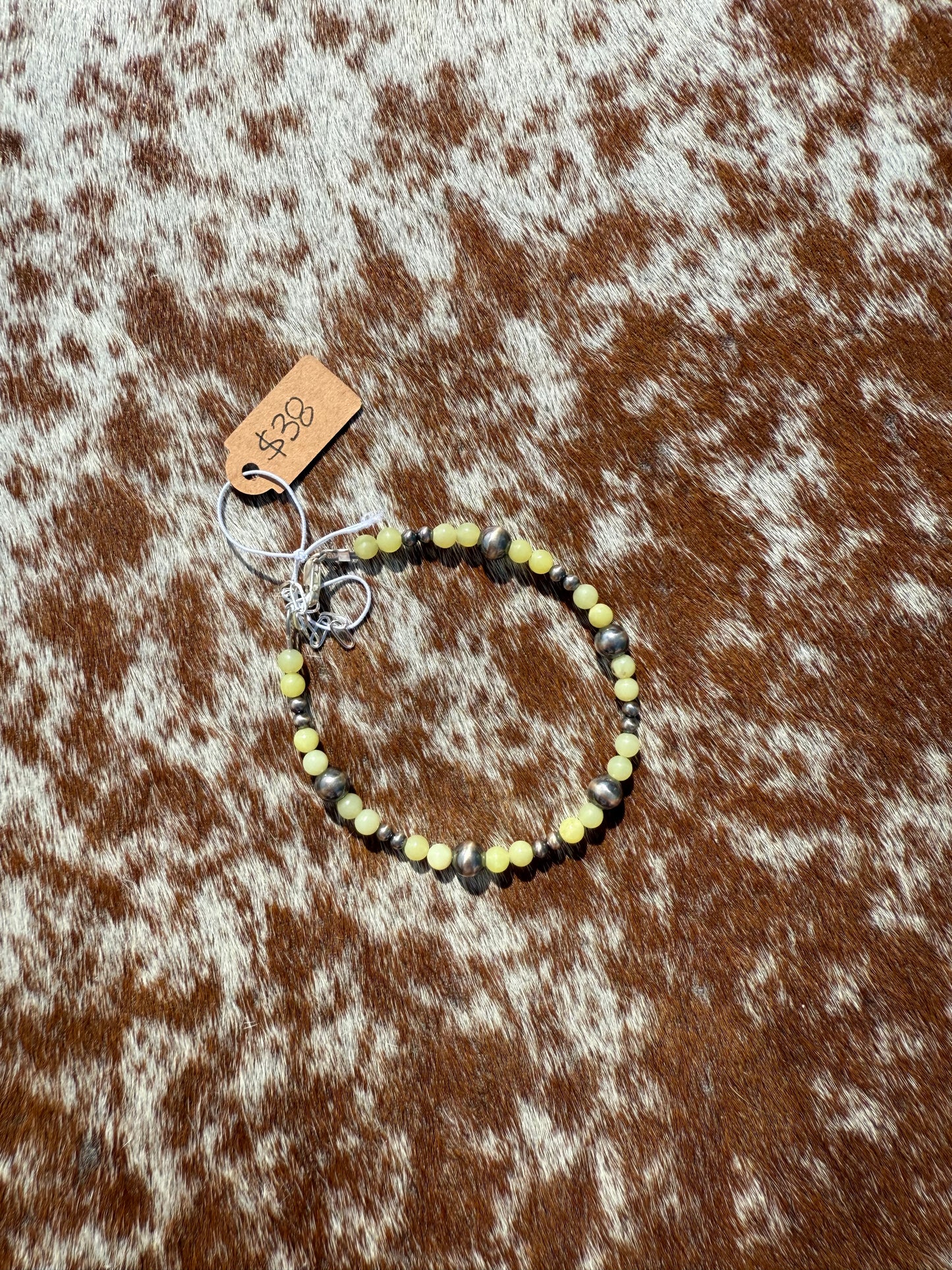 3mm and 6mm Navajo Pearl with Citrine Bracelet