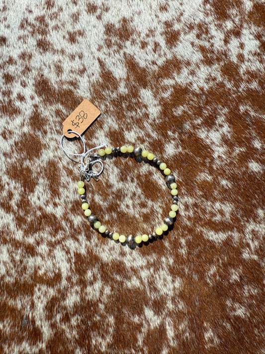 3mm and 6mm Navajo Pearl with Citrine Bracelet