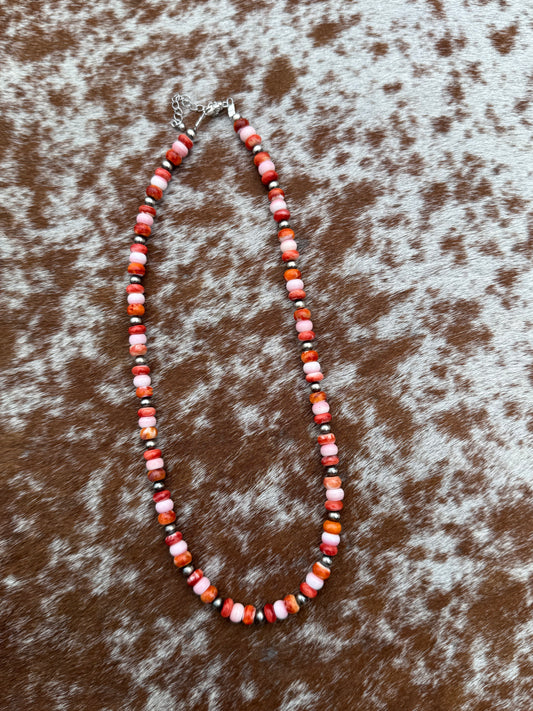 Red and Orange Spiny Oyster with Pink Conch 16"